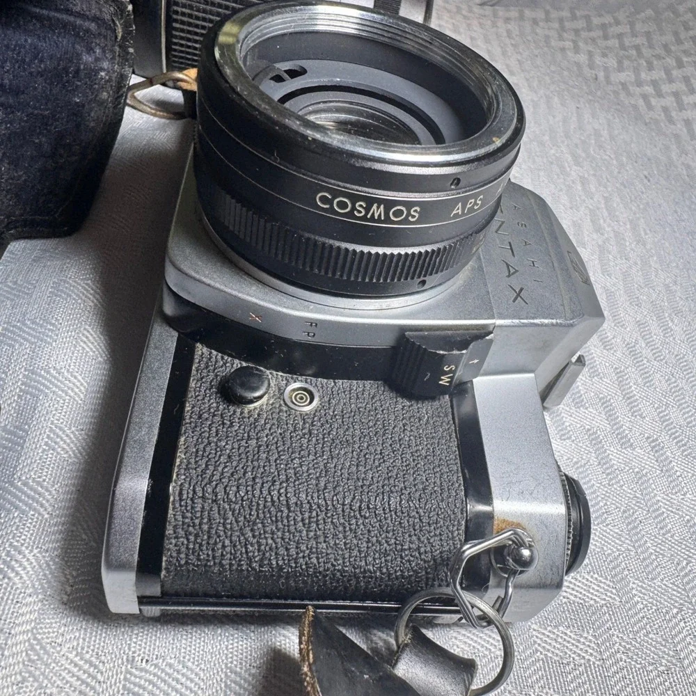 Asahi Pentax Spotmatic 35mm SLR Camera Asanuma 200mm f3.5 Lens Cosmos 2X‎ Kit